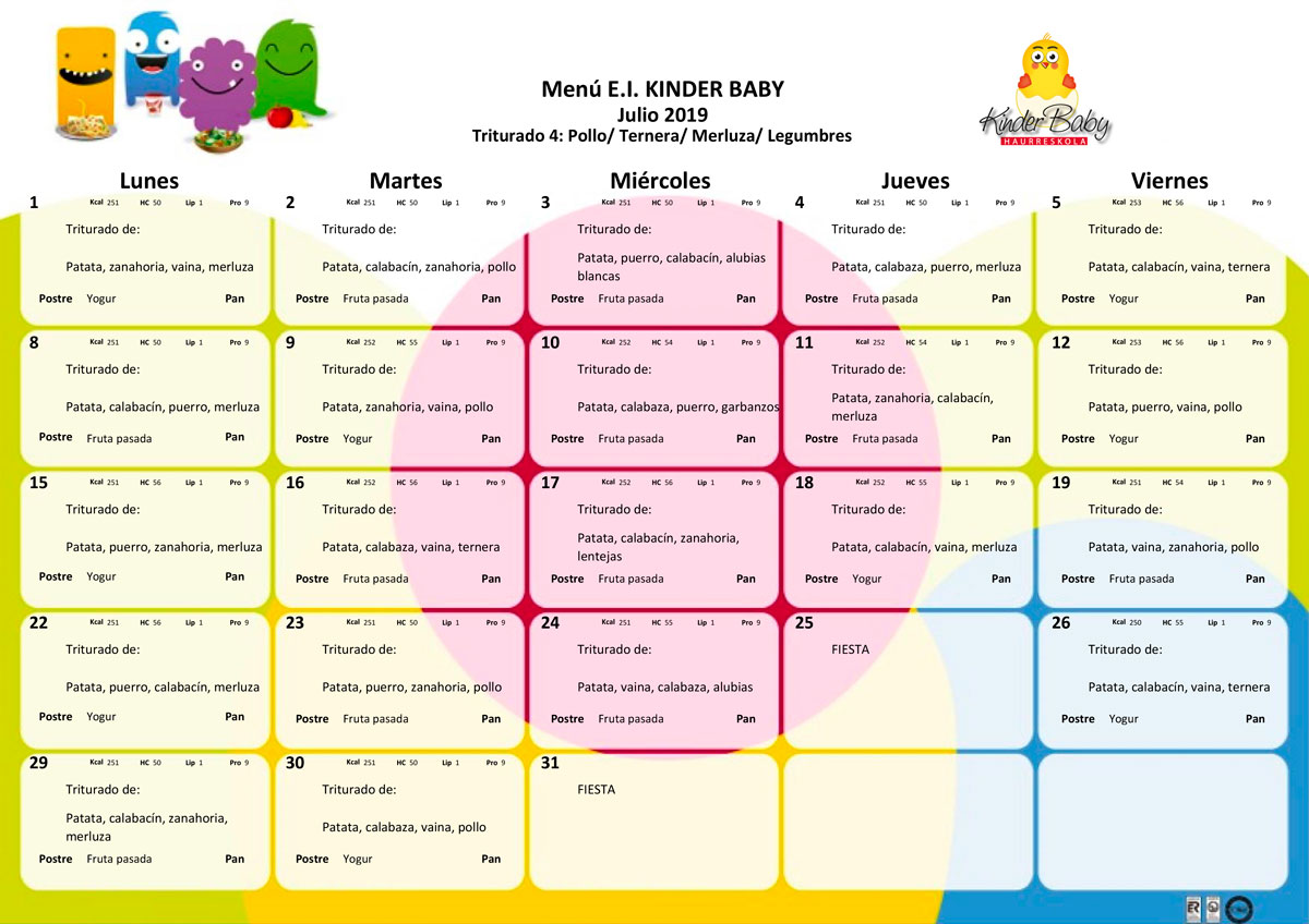 Lee más sobre el artículo Menú de julio de 2019
